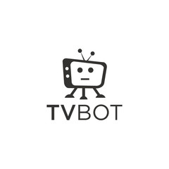 Illustration Vector Graphic tv logo that forms a robot.