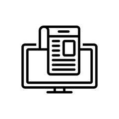 Black line icon for publisher