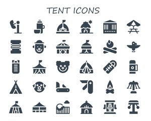 tent icon set