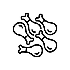 Black line icon for chicken