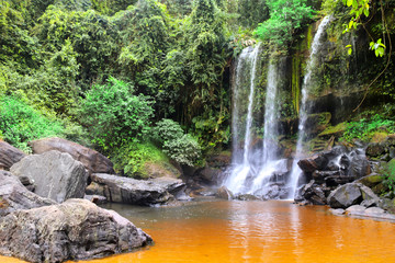 Waterfall in Phnom Kulen National Park, Cambodia