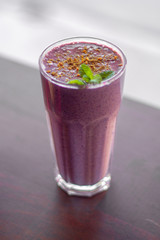 Vegan berry smoothie with bee pollen 