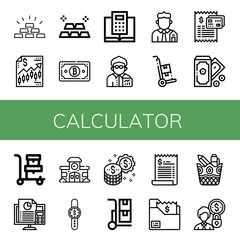 calculator icon set