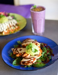 Sweet potato and mole vegetarian quesadilla