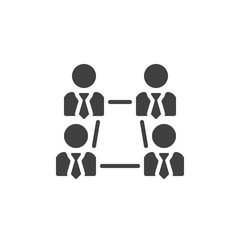Business people connection vector icon. filled flat sign for mobile concept and web design. Business Communication glyph icon. Collaboration symbol, logo illustration. Vector graphics