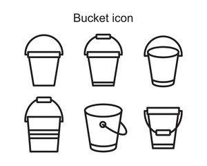Bucket icon template black color editable. Bucket icon symbol Flat vector illustration for graphic and web design.