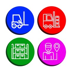 warehouse simple icons set