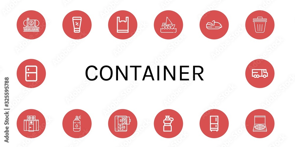 Poster container simple icons set