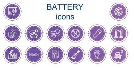 Editable 14 battery icons for web and mobile