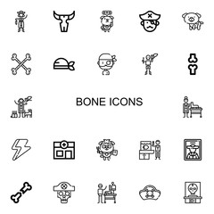 Editable 22 bone icons for web and mobile