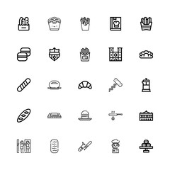 Editable 25 french icons for web and mobile