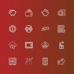 Editable 16 currency icons for web and mobile