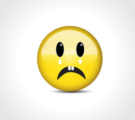 Sad feelings emoticon face icon