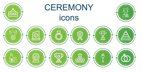 Editable 14 ceremony icons for web and mobile