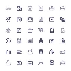 Editable 36 luggage icons for web and mobile