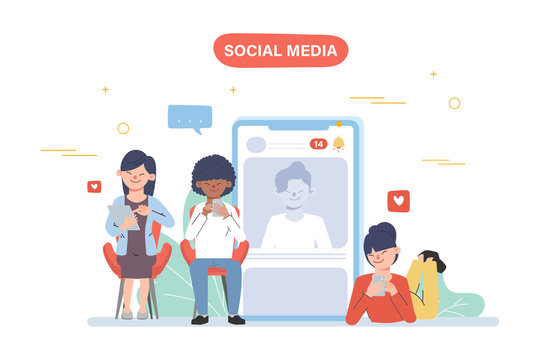 People using mobile phone for social media network communication background. Online community people.