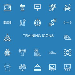 Editable 22 training icons for web and mobile