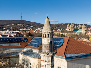 Mosque with a minaret in Pecs, Hungary