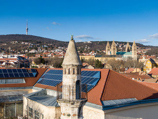 Mosque with a minaret in Pecs, Hungary