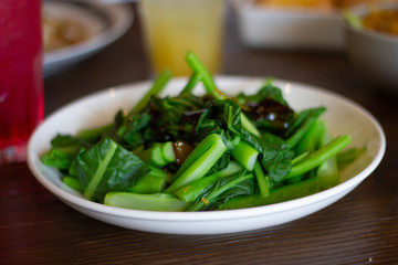 Steamed greens with oyster sauce