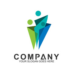 family play logo, adoption and care icon, abstract people connected vector icon