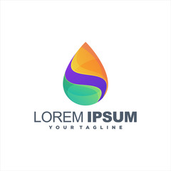 awesome drop gradient logo design