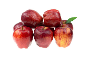 Red apples isolated on white background.