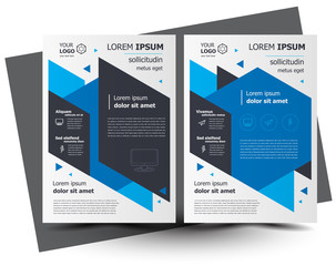 Flyer brochure design flyer size A4 template cover geometric blue color