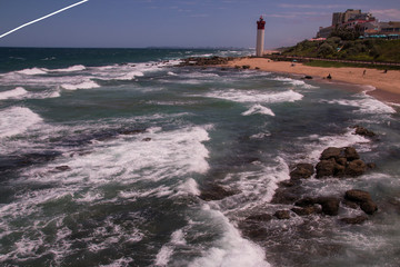 Fototapeta premium View of Umhlanga Lighthouse from Shallows