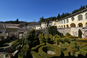 The garden of the ancient abbey of Trisulti, Italy.
