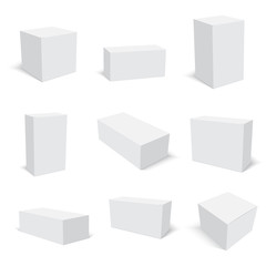 Blank paper or cardboard box packing. Vector.