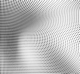 Fototapeta na wymiar Abstract half-tone texture. Black and white chaotic background of dots