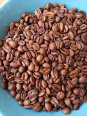  Close up of coffee beans for background                                  