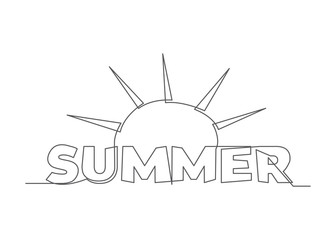Summer vector illustration One line drawing