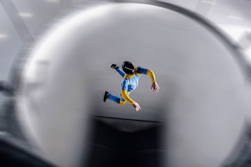 Exotic. Flying in an wind tunnel is a rare sport. Skydiving for thrill-seekers.
