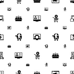 laptop icons pattern seamless. Included editable filled Webinar, Computer repair, Video training, developers team, eLearning, Online Training icons. laptop icons for web and mobile.