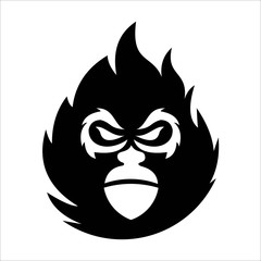 Simple gorilla head logo vector