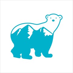 Polar bear logo design - vector illustration