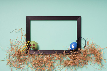 Easterly decorated frame leaving copy space