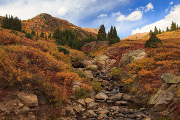Independence Lake Trailhead at the Roaring Fork River in the Hunter Frying Pan Wilderness in the Rocky Mountains of Colorado