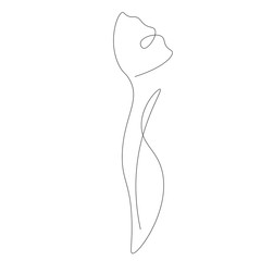 Flower icon line drawn on white background vector illustration