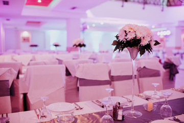 wedding table with flowers