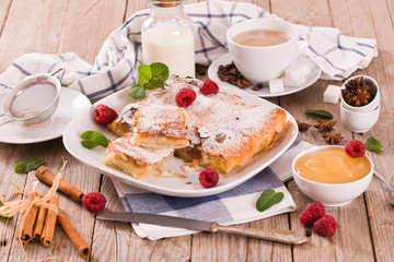 Bougatsa - Greek puff pastry with cream