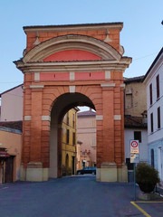 View of Porta Superiore in Bagnacavallo, in Italy