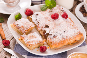 Bougatsa - Greek puff pastry with cream