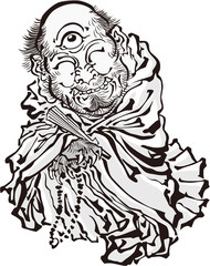 浮世絵　妖怪　その29　白黒	