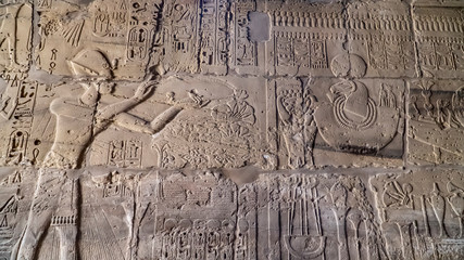 Karnak Temple in Luxor, Egypt. The Karnak Temple Complex, commonly known as Karnak, comprises a vast mix of decayed temples, chapels, pylons, and other buildings in Egypt.