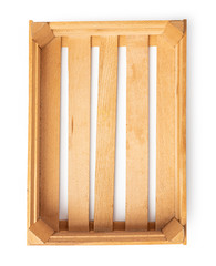 Empty bread basket on white background