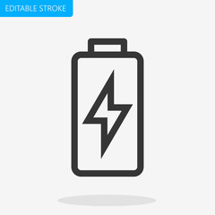 Obraz premium Battery Icon Vector Editable Stroke Pixel Perfect