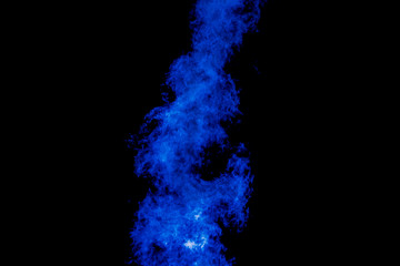 Phantom blue fire flames blazing fiery burning isolated on a black background